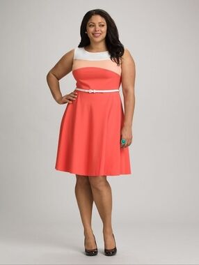 Orangesicle A-line Dress, Plus Size 18